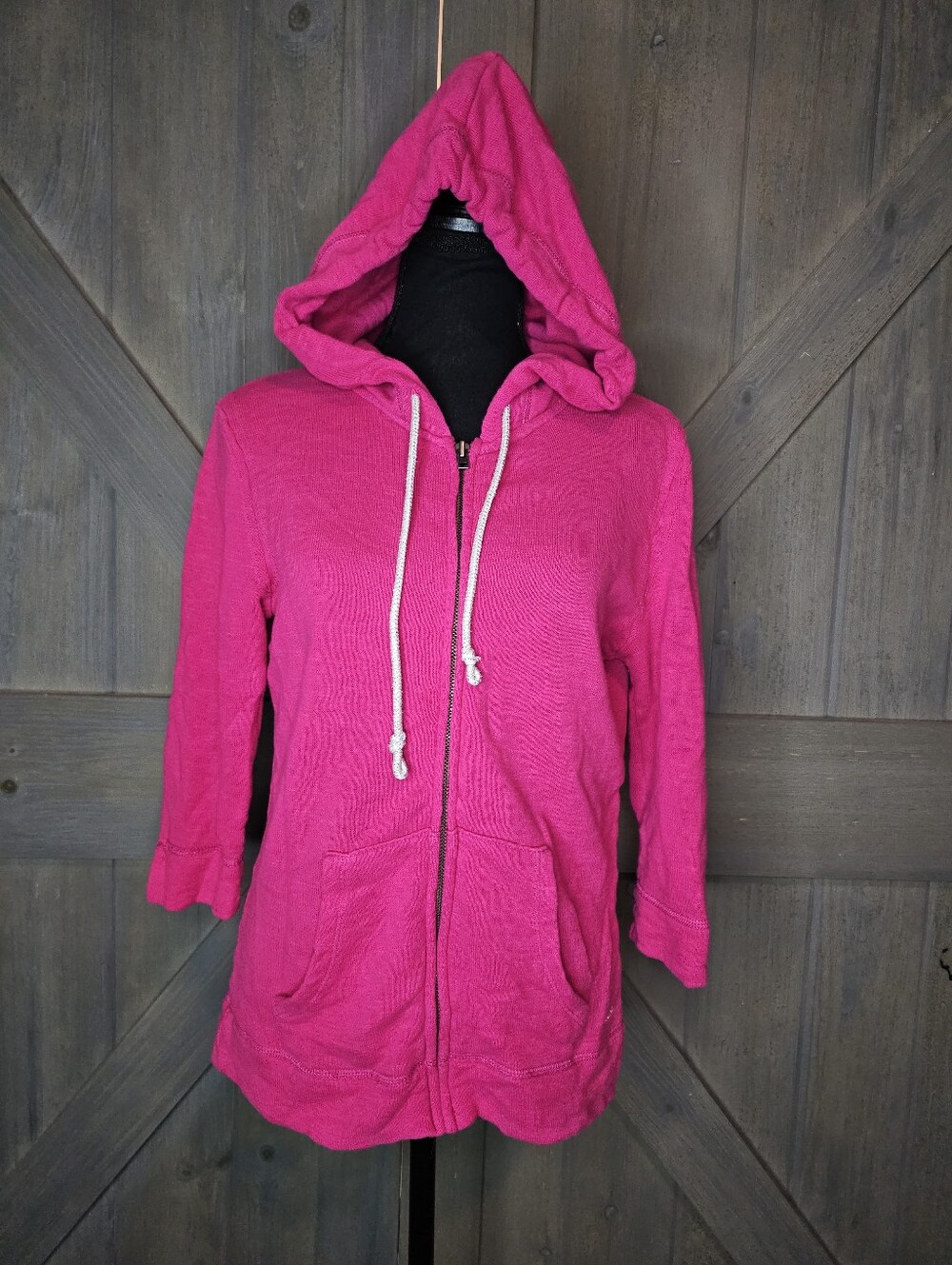 Aerie Pink Hooded Zip-Up Sweatshirt sz Small